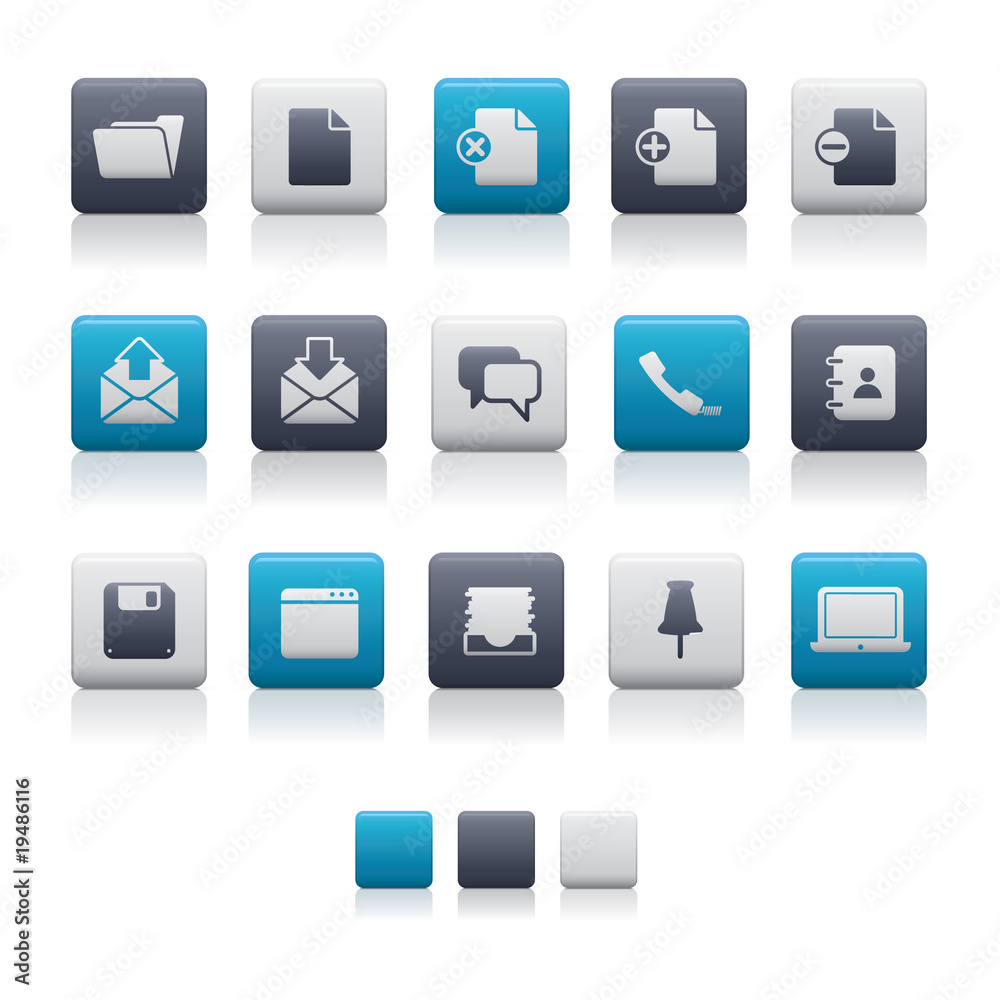 Matte Square Icons - Office and Business Soft