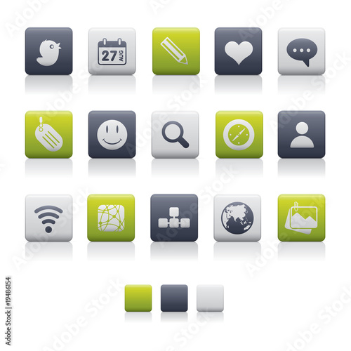 Matte Square Icons - Social Media Soft