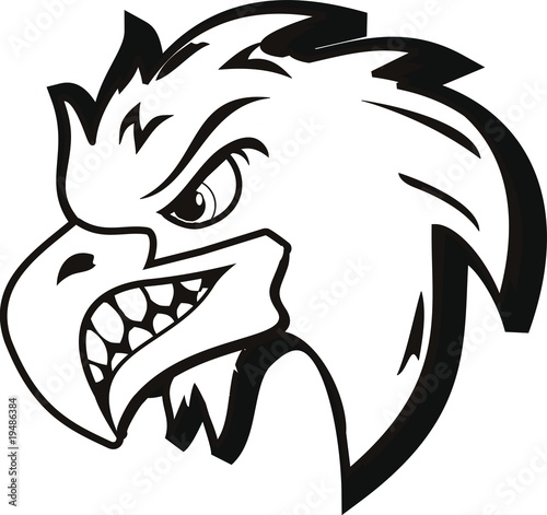 illustration of vector angry eagle tattoo