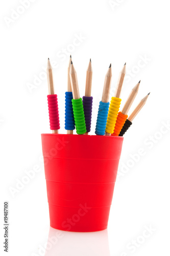 pencils with colorful grip