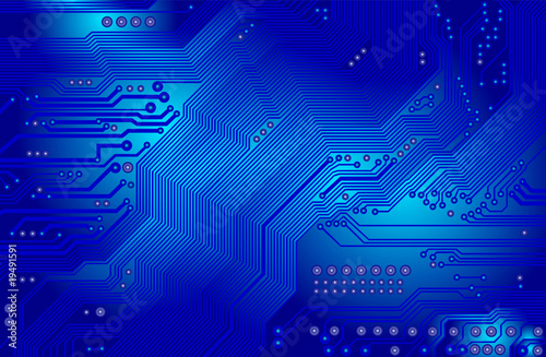 printed circuit in blue