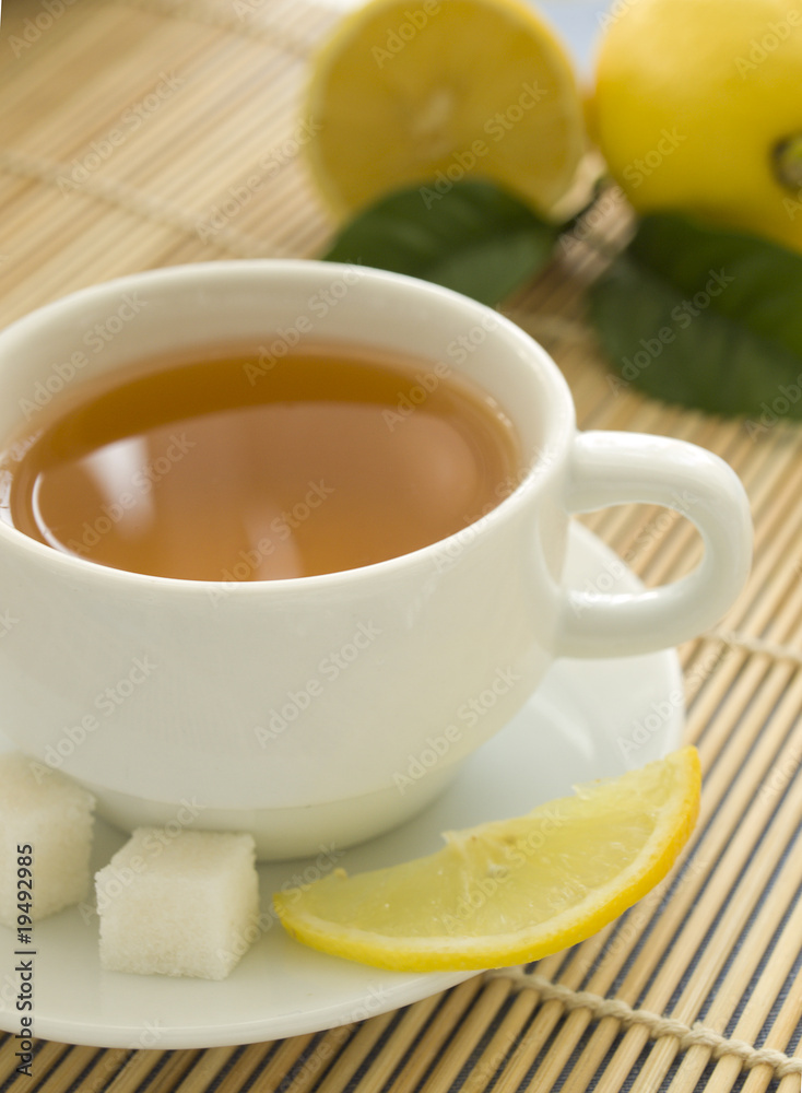 Cup of tea and lemons Cup of tea and lemons