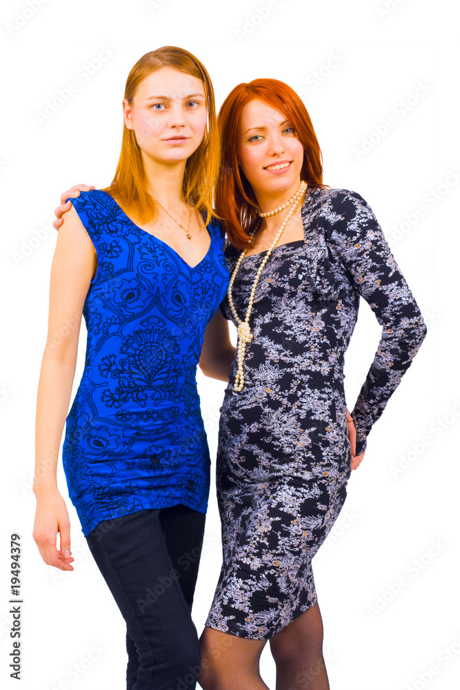 Couple of women isolated Couple of women isolated