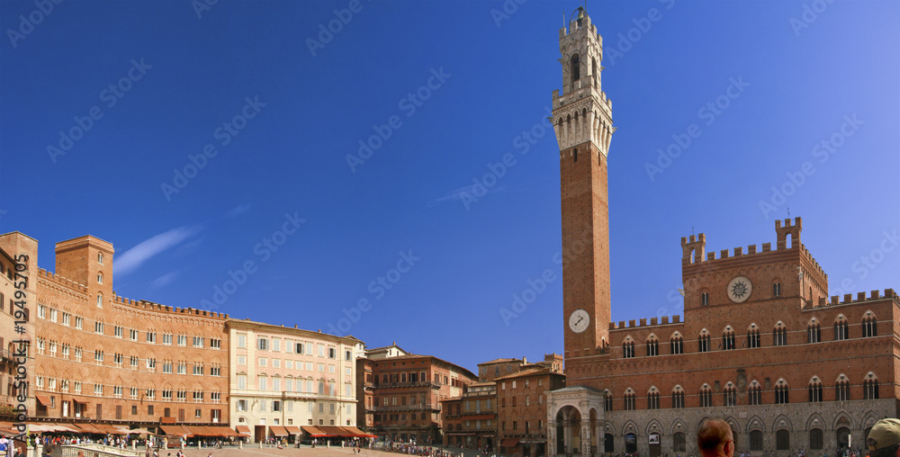 View of  famous Siena main square