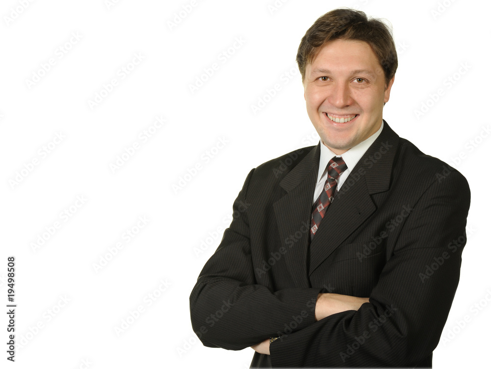 The young businessman isolated on a white background The young businessman isolated on a white background