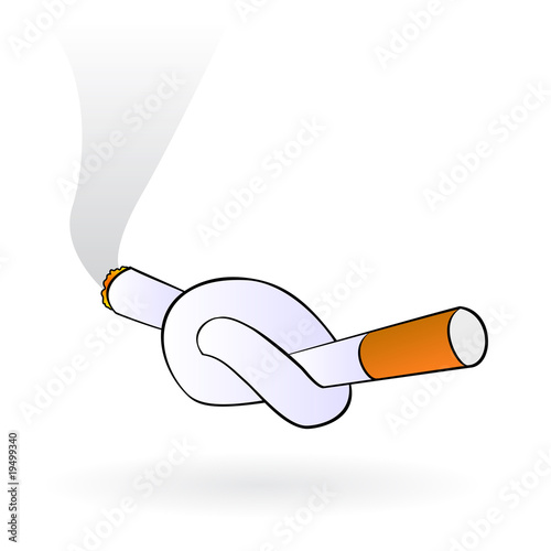 stop smoking concept knot on cigarette