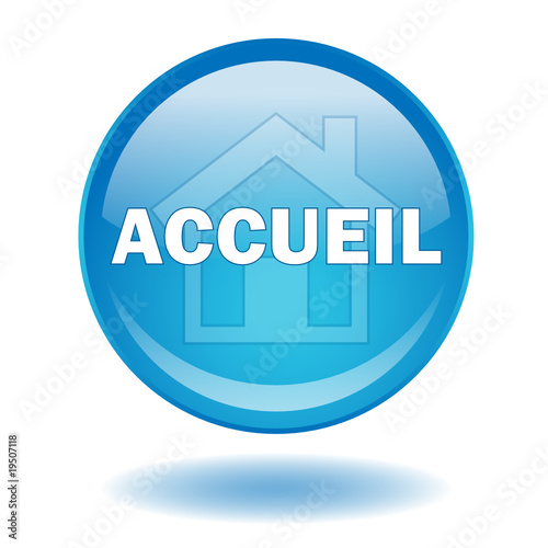 Bouton Web ACCUEIL (Page Site Internet Entrée Bienvenue Maison)