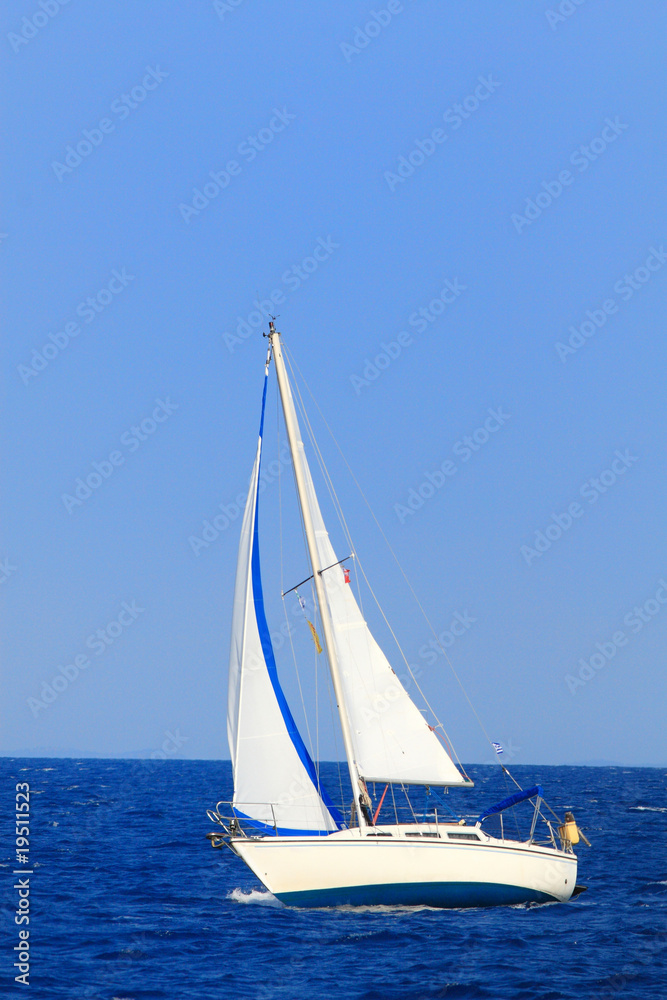 Sailboat sailing the ocean