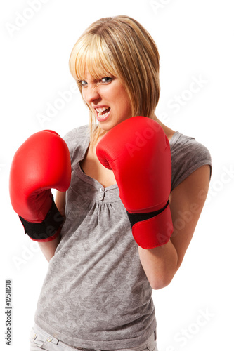 Jeune blonde et boxe photo