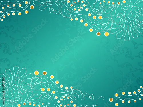 Turquoise background with delicate swirls, horizontal