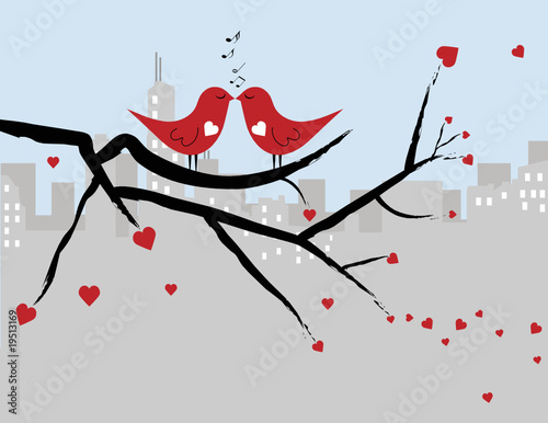 Red Love Bird Sweethearts