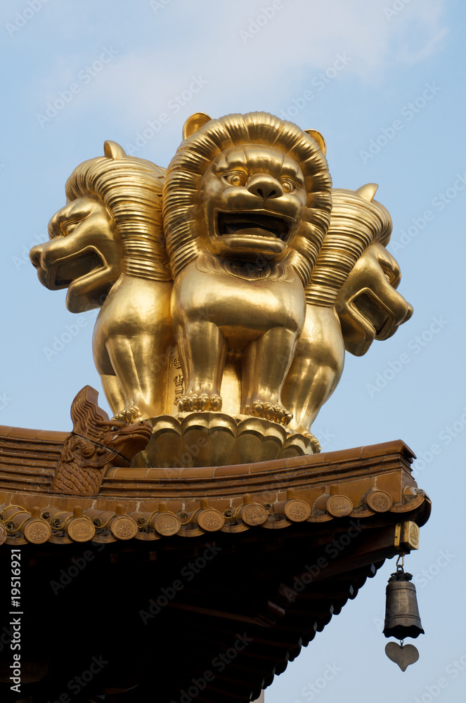 Golden Lion Statue