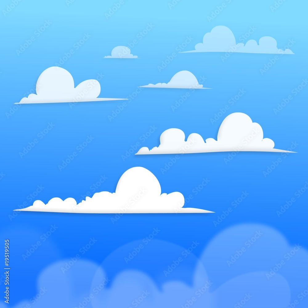 Fototapeta nuages cartoon