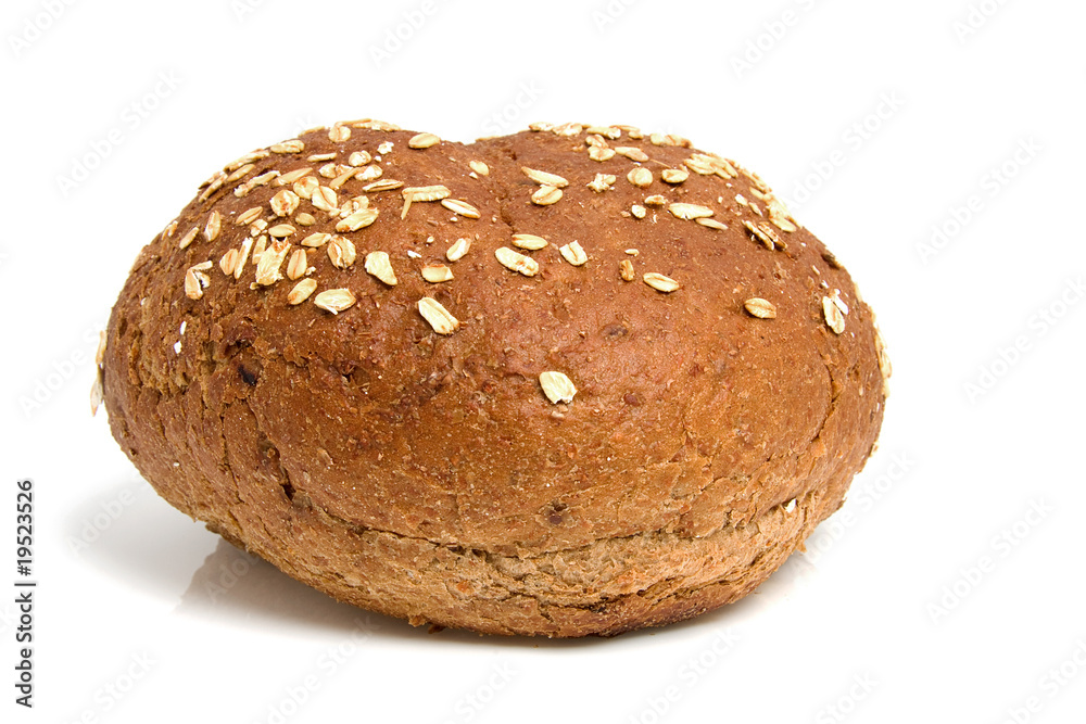 One healthy bun over white background One healthy bun over white background