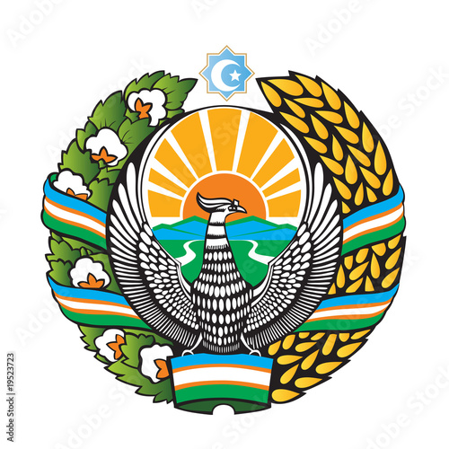 uzbekistan coat of arms vector