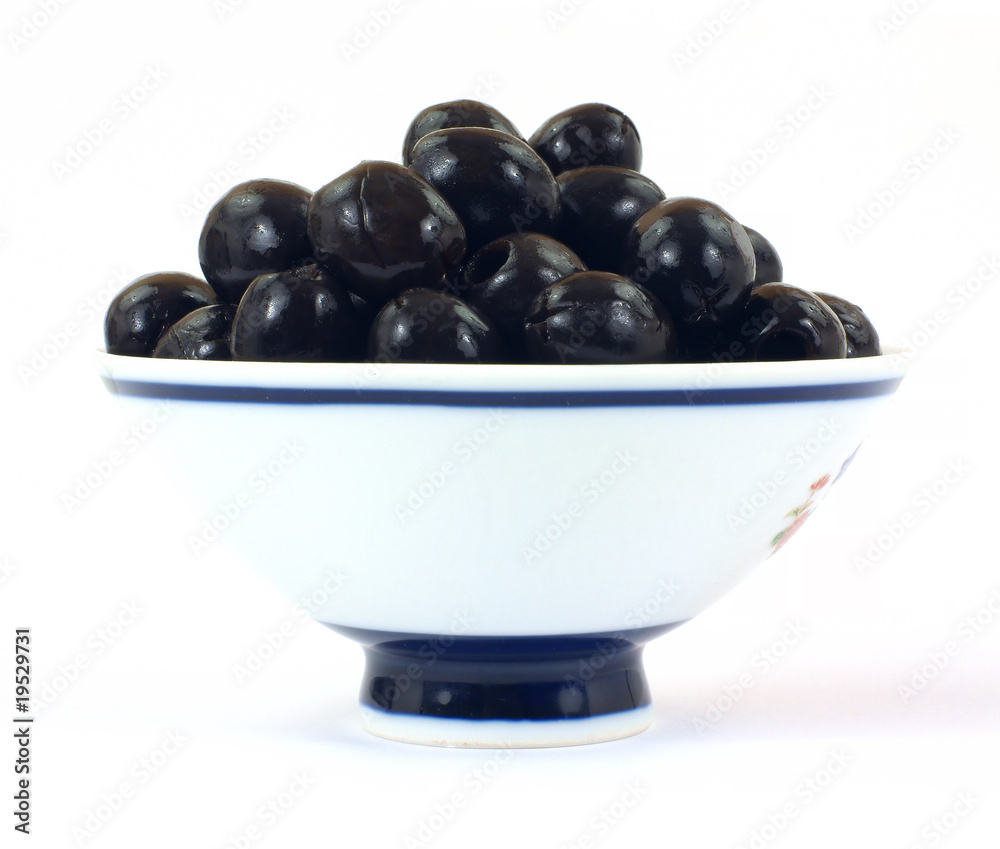 Black olives in bowl Black olives in bowl