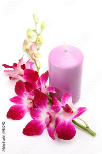 Candle and flower