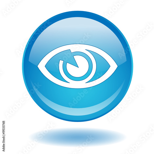 WATCH Web Button (Eye Video Clip Play View Blue Vector Shadow)