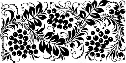 Vector. Russian traditional ornament "Hohloma".