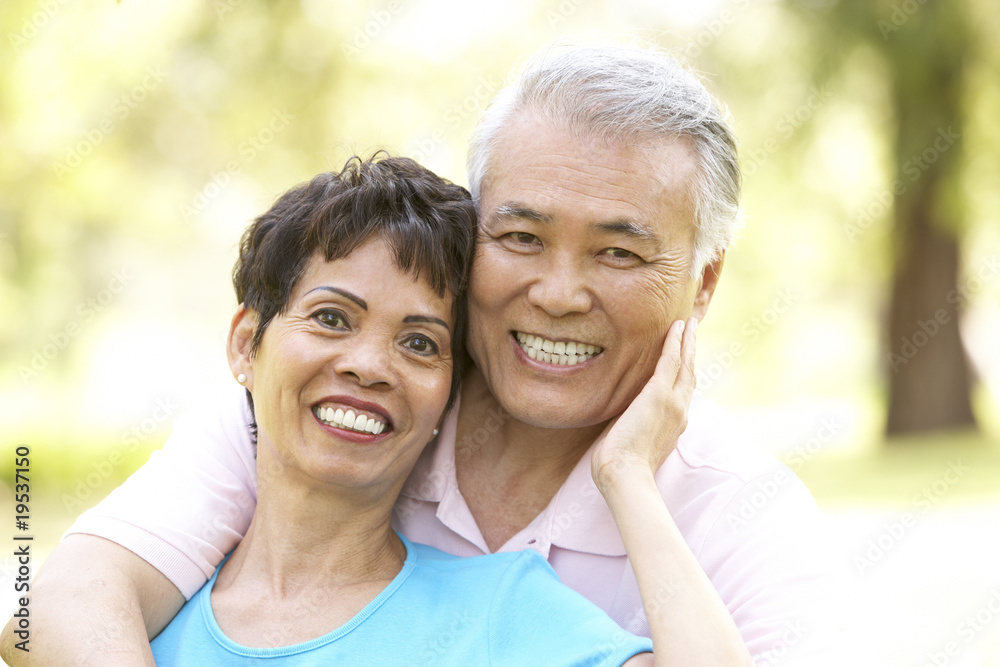 Portrait Of Senior Couple In Park Portrait Of Senior Couple In Park