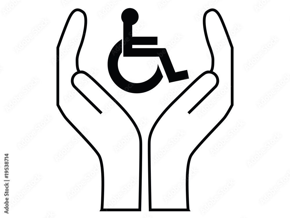 Obraz premium disabled care sign vector
