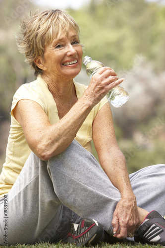 Senior Woman Relaxing After Exercise