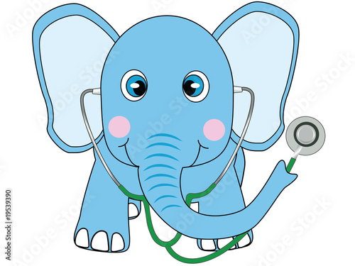 blue doctor elephant vector
