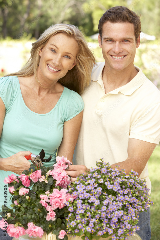 Young Couple Gardening