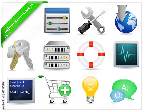 Web Hosting Icon Set