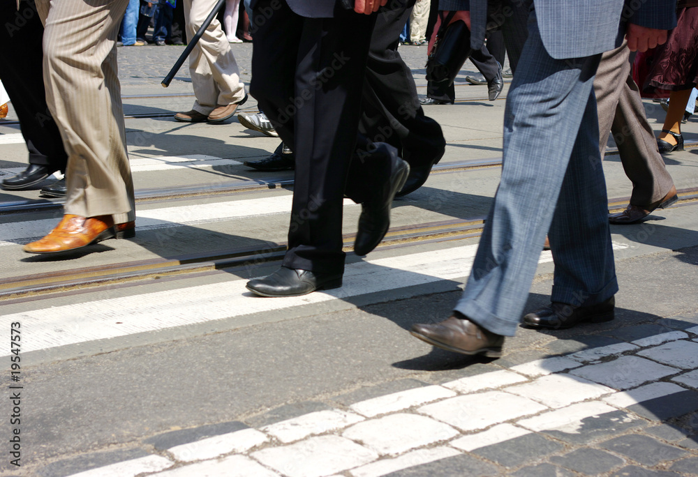 crowd crossing crowd crossing