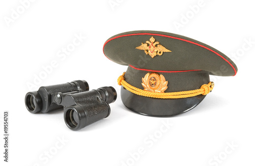 Russian army field binocular and Military Cap