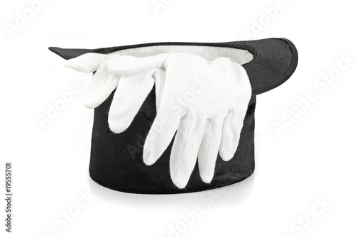 Black magic hat and gloves photo