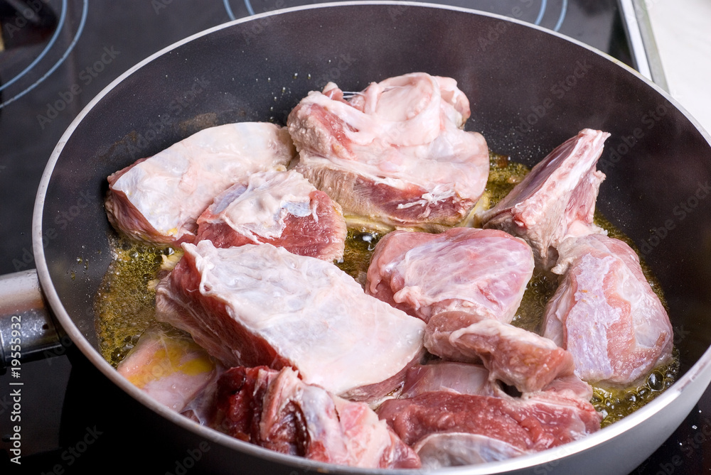 frying meat frying meat