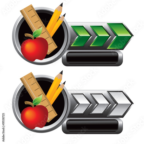 school supplies green and white arrow nameplates