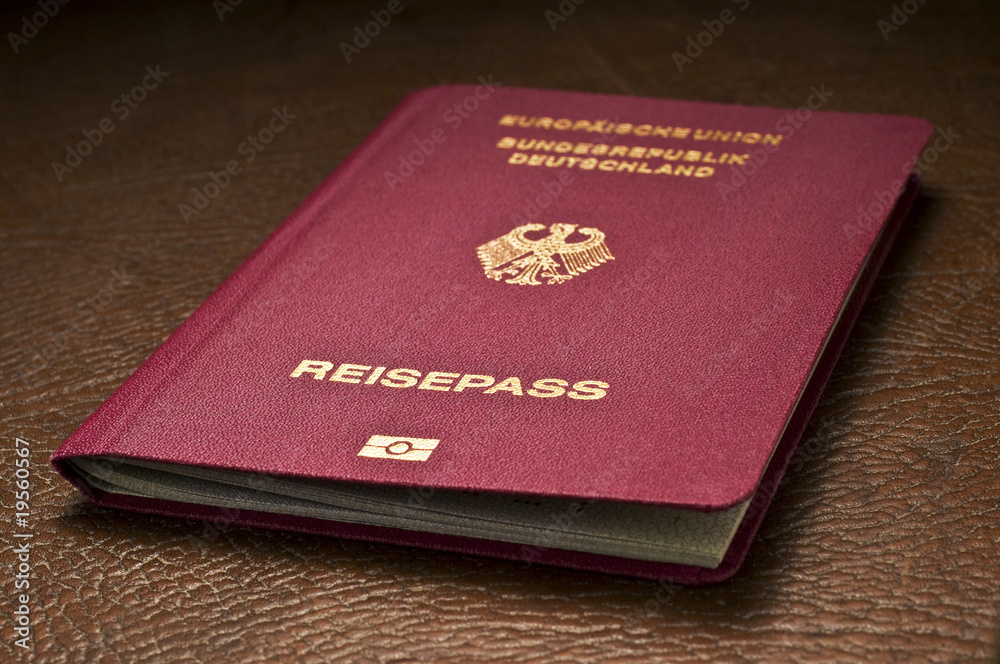 german passport on leather baggage german passport on leather baggage