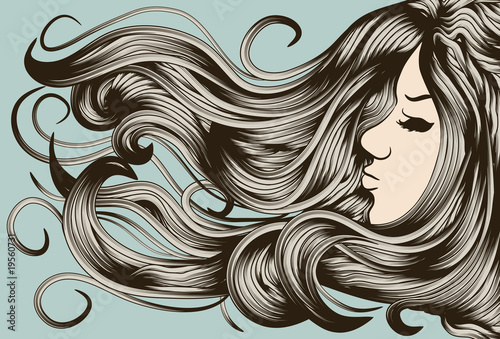 Woman's face with detailed hair