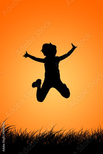 Silhouette of jumping girl © Jacek Chabraszewski