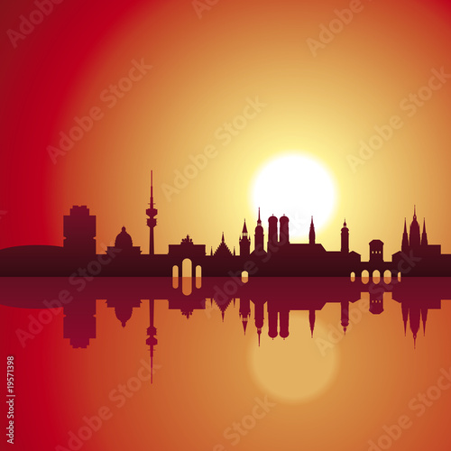 München Panorama - Sonnenuntergang