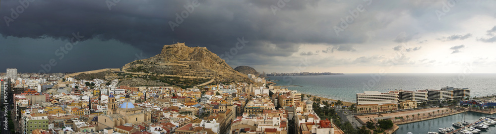 Alicante panoramic before storm