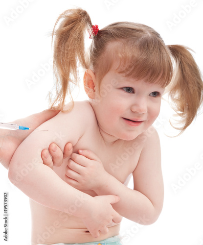 Little caucasian girl in a hospital