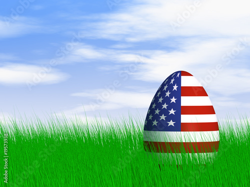 easter egg with usa flag
