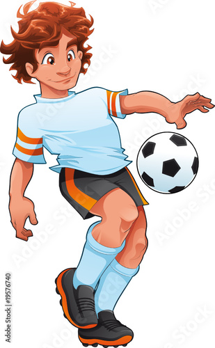 Soccer Player. Cartoon and vector sport character.