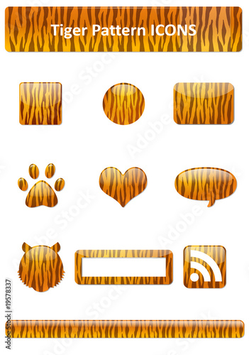 Tiger Pattern Icon Template