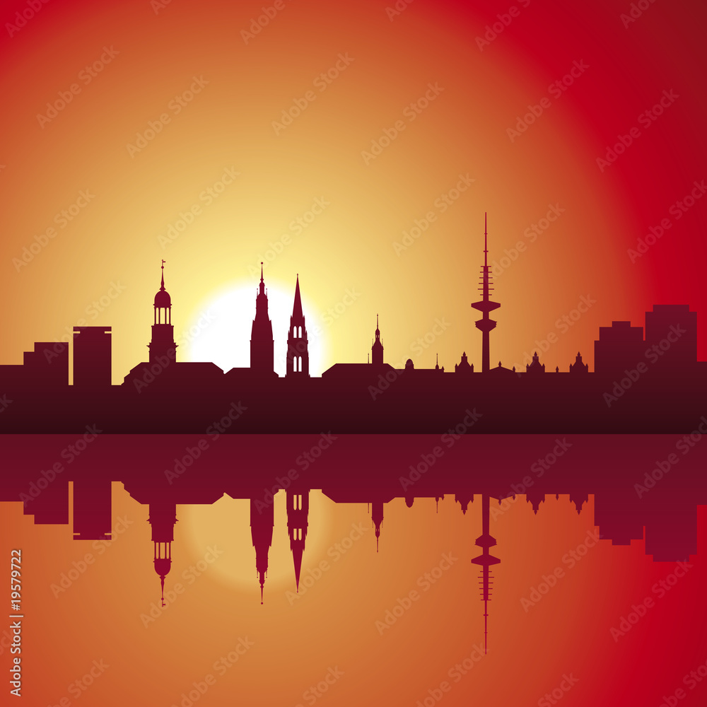 Hamburg Panorama - Sonnenuntergang