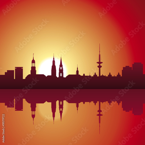 Hamburg Panorama - Sonnenuntergang