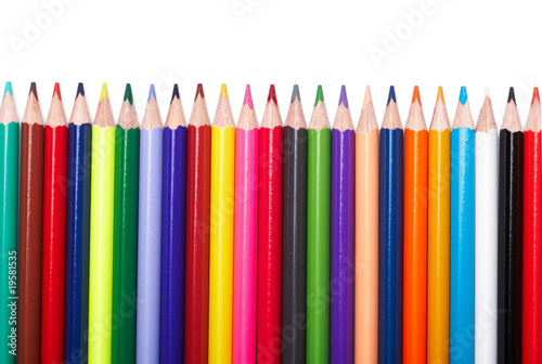 Color pencils  on white background