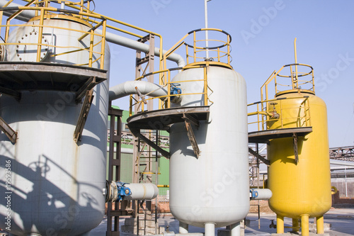 Oil tanks on pumping station, Kazakhstan
