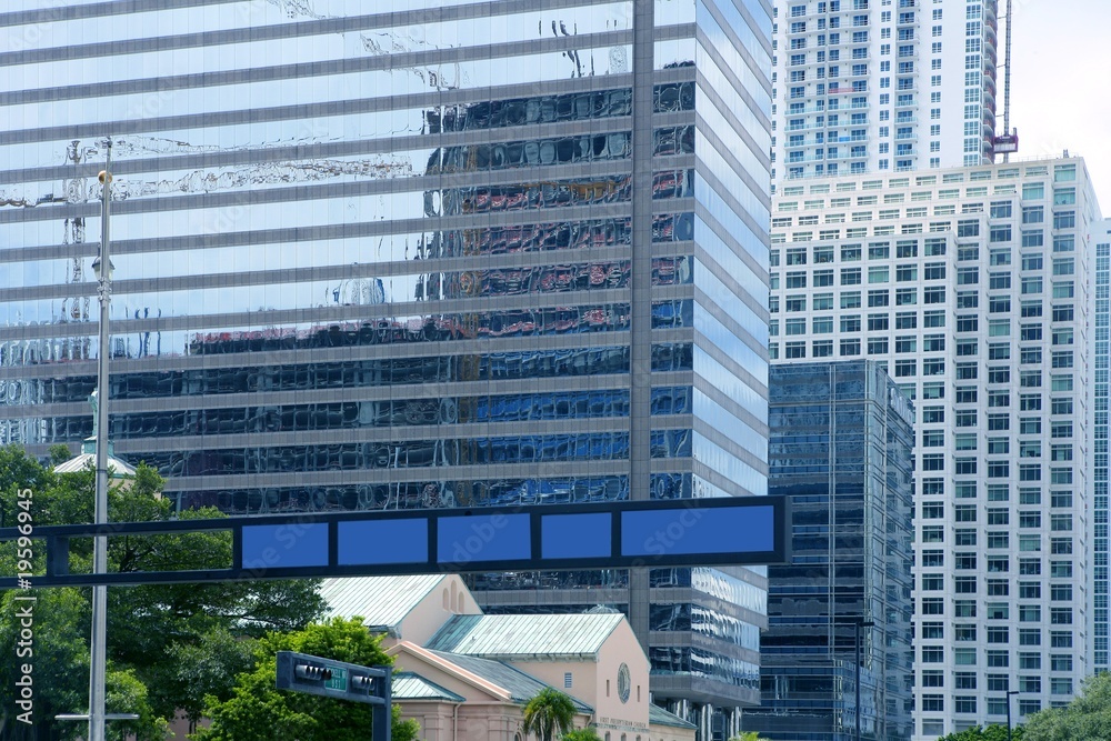 Downtown Miami urban city skyscrapers buildings