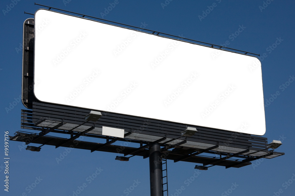 Obraz premium Blank billboard on blue sky