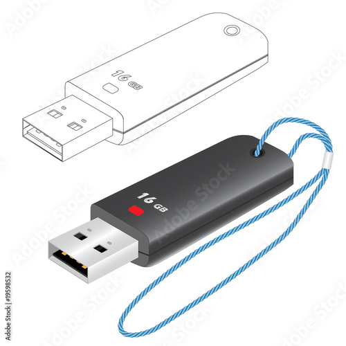 3d illustration of USB Flash Drive